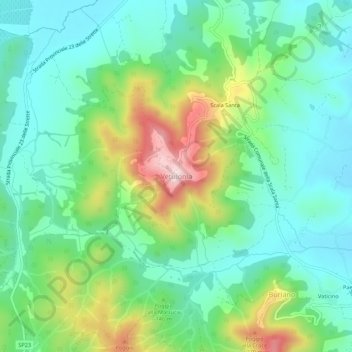 Carte topographique Vetulonia, altitude, relief