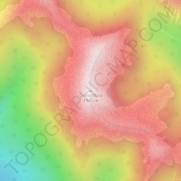 Carte topographique Cerro Malo, altitude, relief