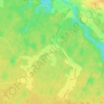 Carte topographique Le Mayne, altitude, relief
