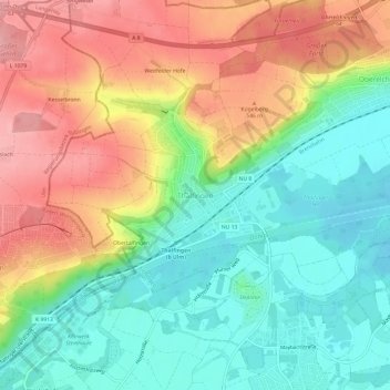 Carte topographique Thalfingen, altitude, relief
