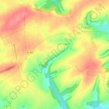Carte topographique Mont d'Aure, altitude, relief