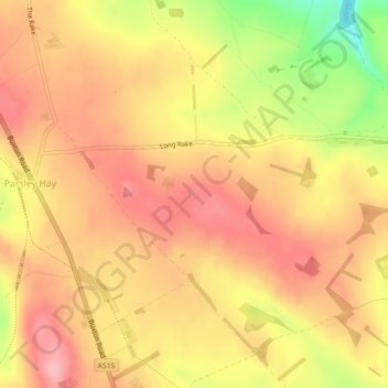 Carte topographique Arbor Low, altitude, relief
