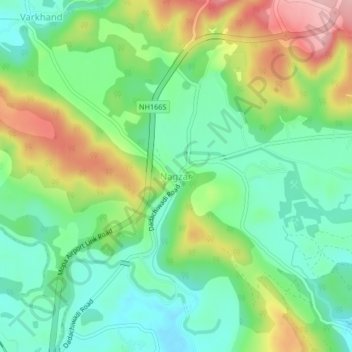 Carte topographique Nagzar, altitude, relief