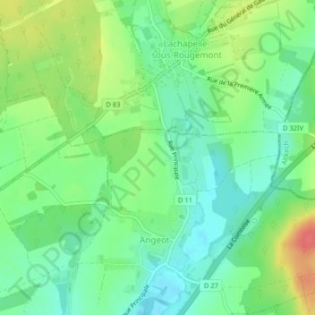 Carte topographique Breuleux, altitude, relief