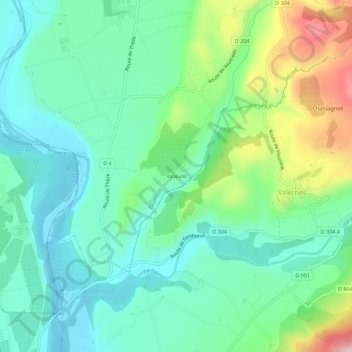 Carte topographique Valauris, altitude, relief