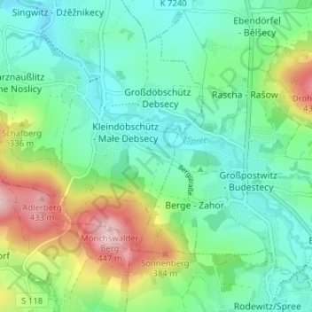 Carte topographique Lehn, altitude, relief