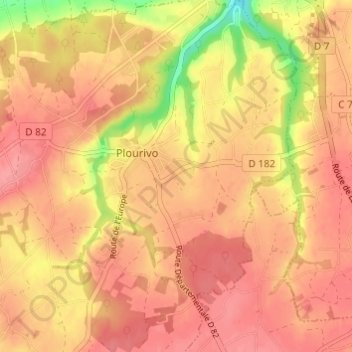 Carte topographique Traou Stang, altitude, relief