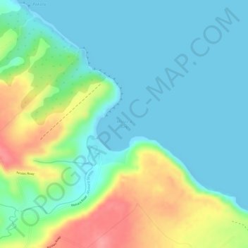 Carte topographique Moloaʻa Bay, altitude, relief