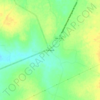 Carte topographique Campos, altitude, relief