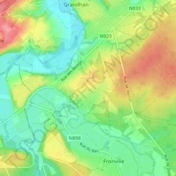 Carte topographique Plain de Holset, altitude, relief