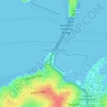 Carte topographique Point Erin, altitude, relief
