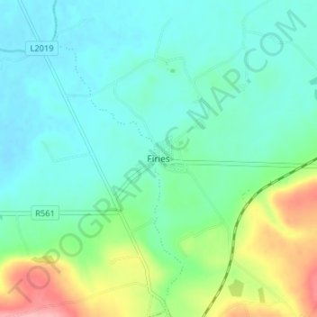 Carte topographique Fieries, altitude, relief