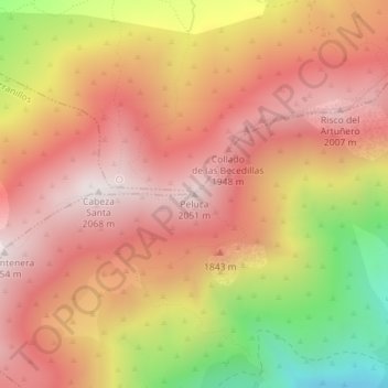 Carte topographique Peluca, altitude, relief