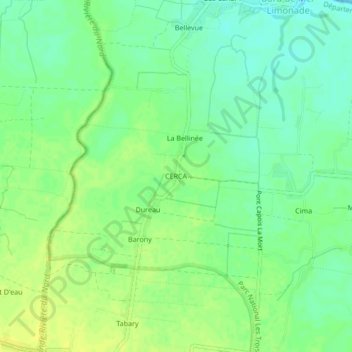 Carte topographique CERCA, altitude, relief