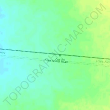 Carte topographique Curtin, altitude, relief