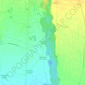 Carte topographique Seisón de la Vega, altitude, relief