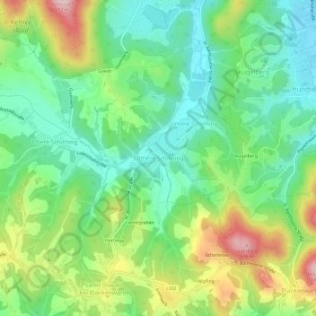 Carte topographique Mittlere Schirning, altitude, relief