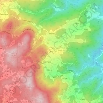 Carte topographique Vila, altitude, relief