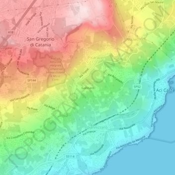 Carte topographique Gallinaro, altitude, relief