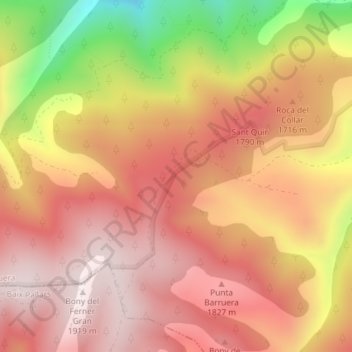 Carte topographique Serra Alta, altitude, relief