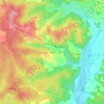 Carte topographique Soulage, altitude, relief