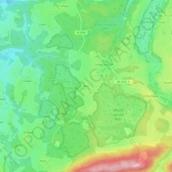 Carte topographique Wies, altitude, relief