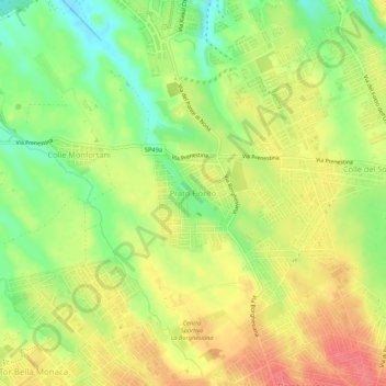 Carte topographique Prato Fiorito, altitude, relief