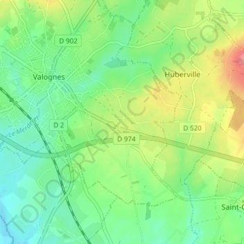 Carte topographique La Victoire, altitude, relief