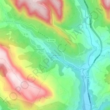 Carte topographique Les Condamines, altitude, relief