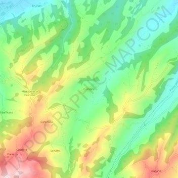Carte topographique Castione, altitude, relief