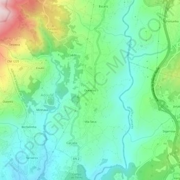 Carte topographique Gravelos, altitude, relief