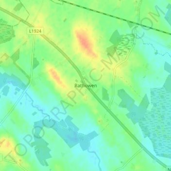 Carte topographique Rathowen, altitude, relief