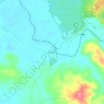 Carte topographique Tudela, altitude, relief