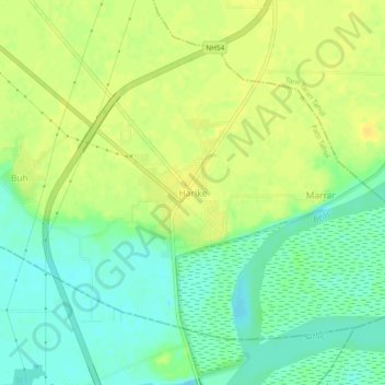 Carte topographique Harike, altitude, relief