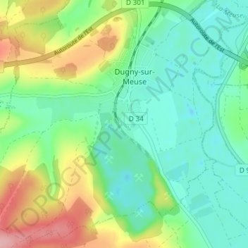 Carte topographique Cité Sainte Barbe, altitude, relief