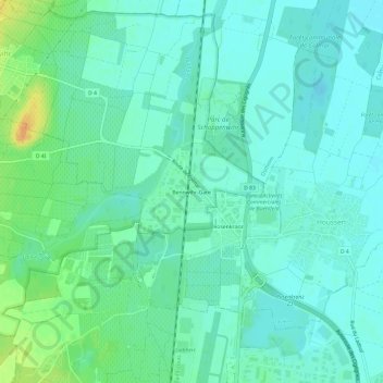 Carte topographique Bennwihr-Gare, altitude, relief