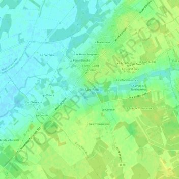 Carte topographique Clos Saint-Pierre, altitude, relief