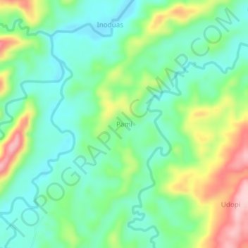 Carte topographique Pami, altitude, relief