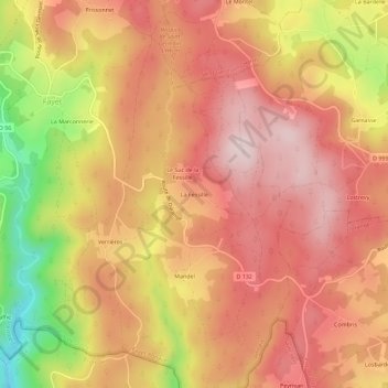 Carte topographique La Fessille, altitude, relief