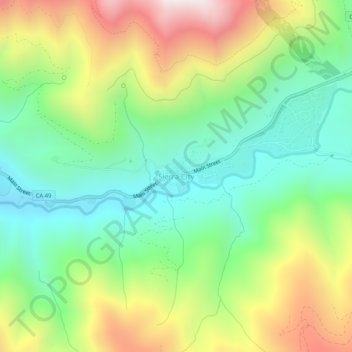 Carte topographique Sierra City, altitude, relief