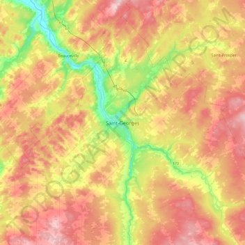Carte topographique Saint-Georges, altitude, relief