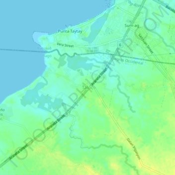 Carte topographique Taloc, altitude, relief
