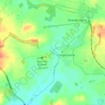 Carte topographique Bilstone, altitude, relief