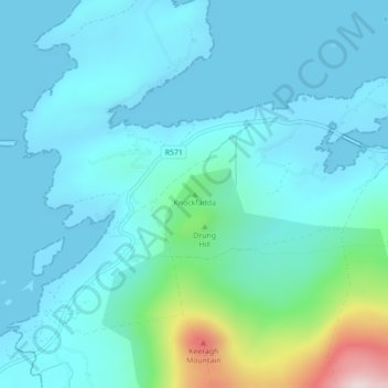 Carte topographique Knockfadda, altitude, relief