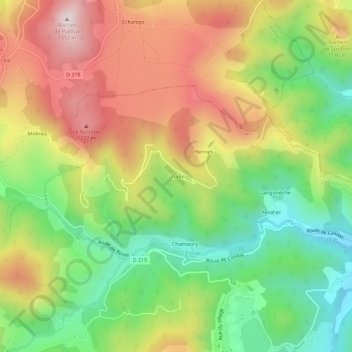 Carte topographique Chalix, altitude, relief