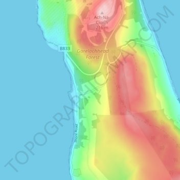 Carte topographique Peaton, altitude, relief