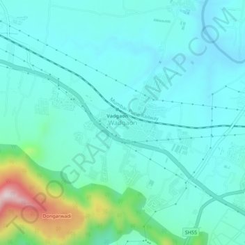 Carte topographique Wadgaon, altitude, relief