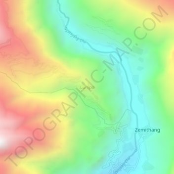 Carte topographique Lumpo, altitude, relief