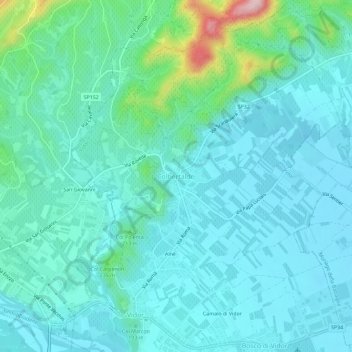 Carte topographique Colbertaldo, altitude, relief