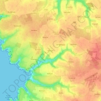 Carte topographique Keroyan, altitude, relief